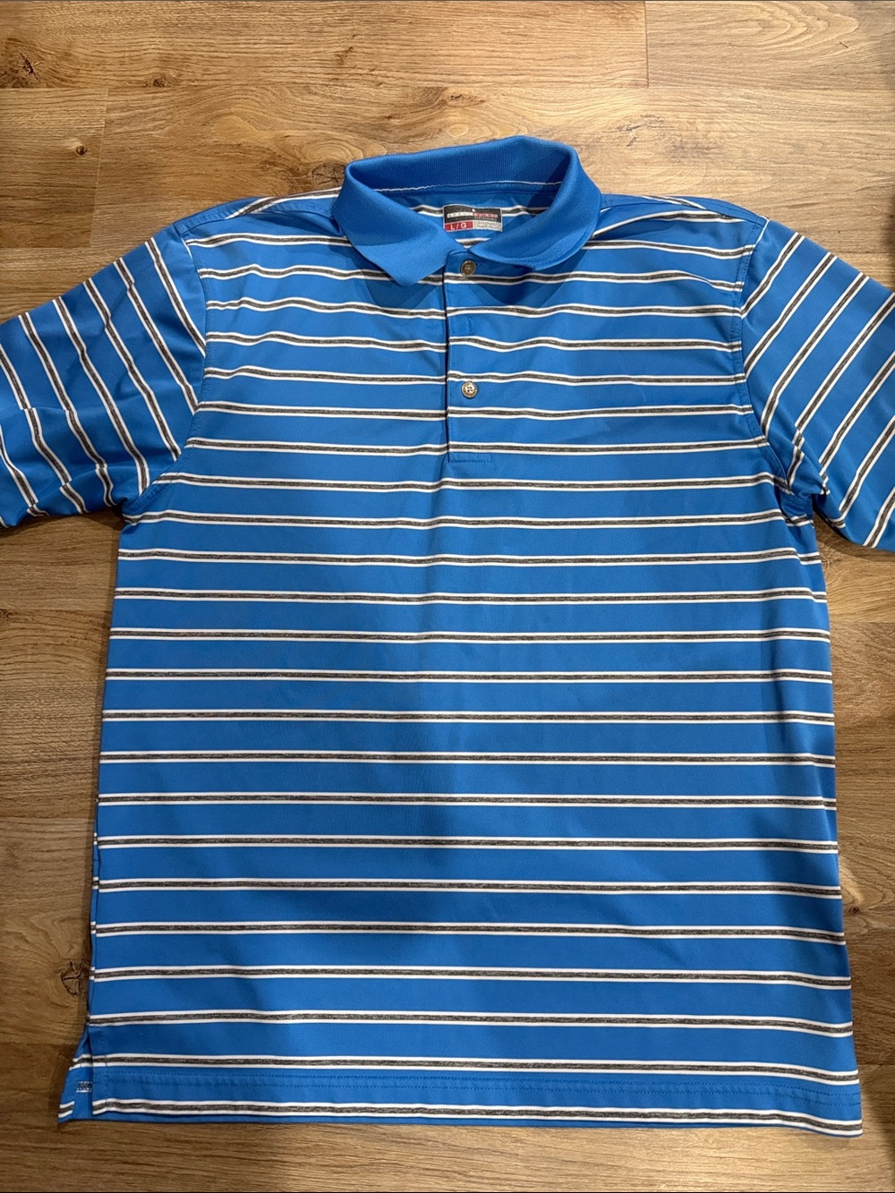 Grand Slam Blue and White Striped Polo